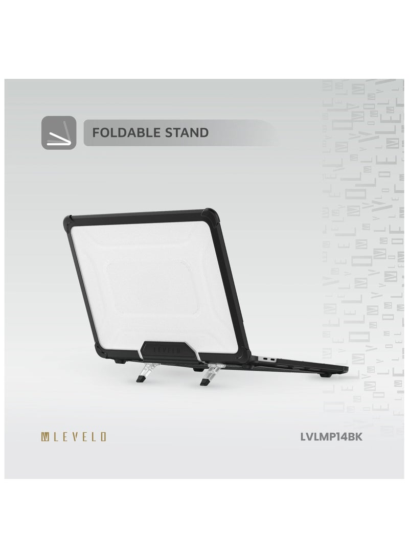 Espectro Macbook Air15.3inch Case / Foldable Stand / 360° Full Protection / Built in Air Vents / Easy Installation - Black - Image 3