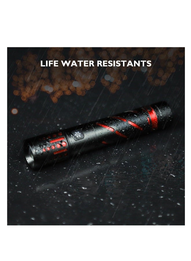 Fast Rechargeable Flashlights for Home, Tactical Flashlights High Lumens 20000, 3 Modes Zoomable Waterproof Mini Flashlight, Powerful LED Flash lights for Camping, Hiking (Battery Include)