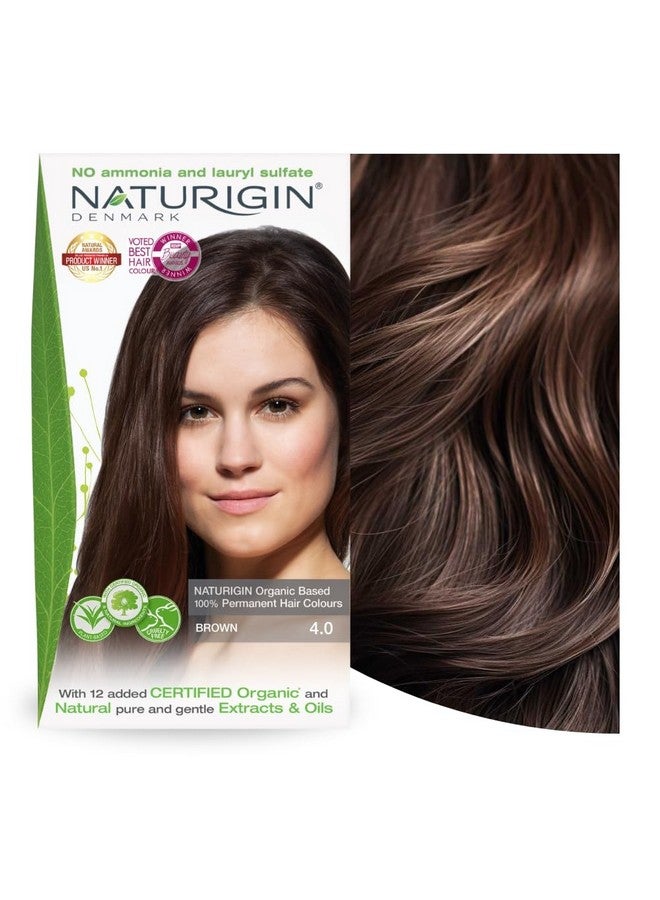 NATURIGIN Permanent Hair Dye, 4.0 Brown, Ammonia And Paraben Free, Up To 100% Gray Hair Coverage, Long Lasting, Vegan, Cruelty Free - Image 1