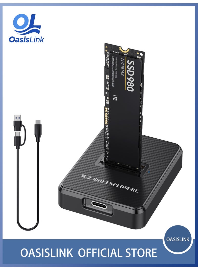 OasisLink ACASIS NVME SSD Reader Adapter, Aluminium Alloy Housing Fast Heat Dissipation, NVME to USB Docking Station, M.2 SSD to USB Adapter 10Gbps, Support M.2 (M Key) NVMe SSD and (B+M Key) SATA-Based SSD - Image 1