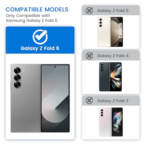 VEGO for GalaxyZFold6 Case Z Fold 6 Case with Builtin Privacy Screen Protector Hinge Protection Support Wireless Charging Slim PU Leather Cover for Samsung Galaxy Z Fold 6 5G Carbon Fiber - Image 3