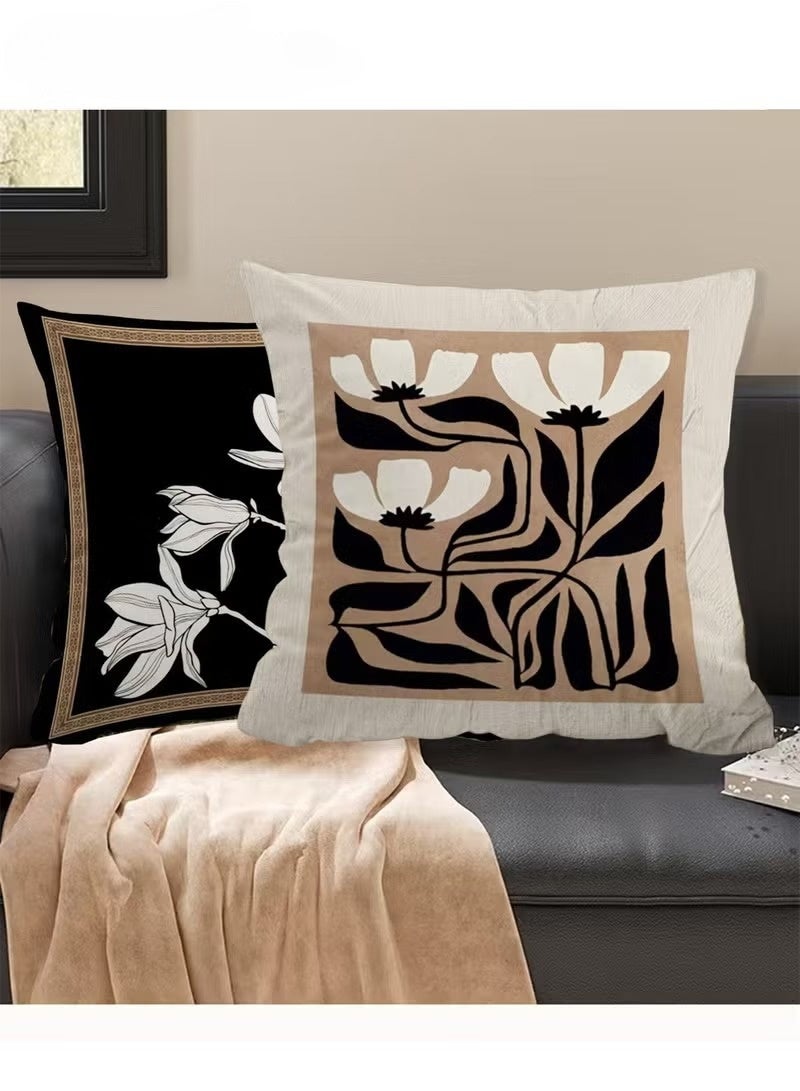 والالا مجموعة أغطية وسائد مكونة من 4 قطع، غطاء وسادة على طراز مايارد الفرنسي القديم 45 سم × 45 سم، أغطية وسائد مزخرفة أنيقة لغرفة المعيشة والأريكة وغرفة النوم ومقاعد المكتب 18 × 18 بوصة - Image 2