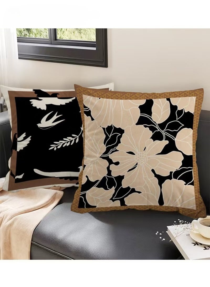 والالا مجموعة أغطية وسائد مكونة من 4 قطع، غطاء وسادة على طراز مايارد الفرنسي القديم 45 سم × 45 سم، أغطية وسائد مزخرفة أنيقة لغرفة المعيشة والأريكة وغرفة النوم ومقاعد المكتب 18 × 18 بوصة - Image 3