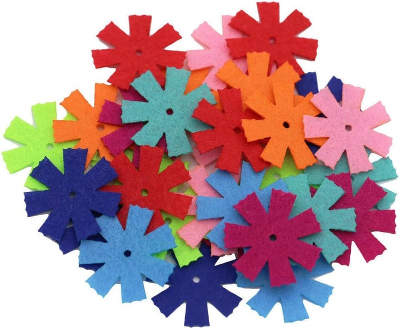 MAMUNU 4 Shapes 150 PCS Felt Flowers Fabric Flower Ornaments for Clothes, Bags, Shoes, Hats and Other Craft Decorations, Assorted Color - Image 3