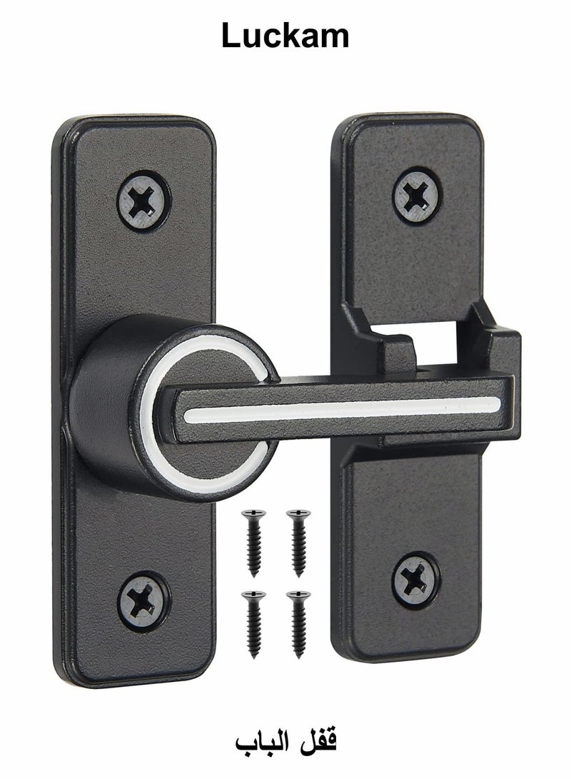 Luckam 180 Degree Right Angle Door Lock, Heavy Duty Flip Door Latch Bolt Lock cam Lock Door and Window Push-Pull Lock Rod Bolt barn Push-Pull Door Lock (Luminous Tone) - Image 1