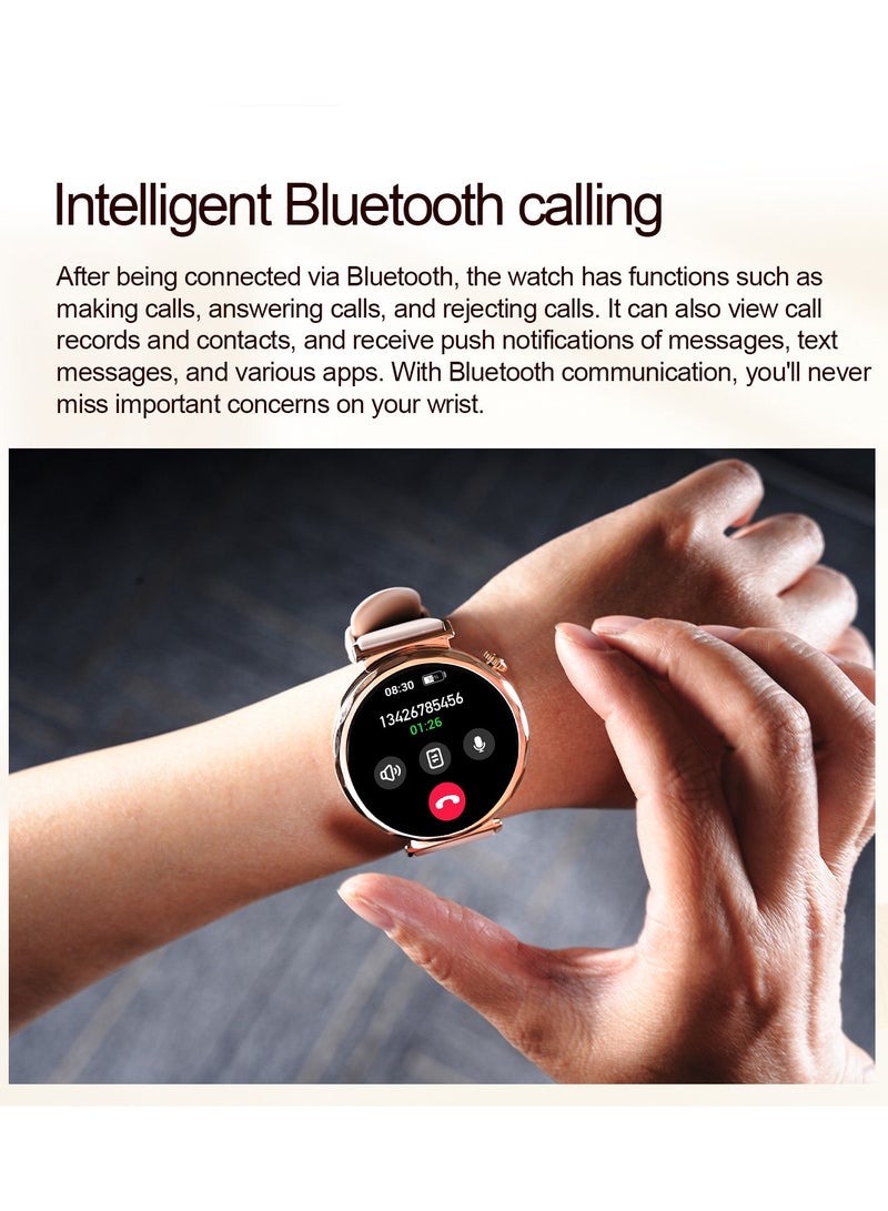 RollsTimi  Ladies Smart Watch, Thin Strap Design, High-Definition 1.6-Inch Screen, Nano-Grade IP68 Waterproof, 350 mAh Long Battery, Intelligent Bluetooth Call, Compatible With Android And IOS, Fashion Smartwatch, EX200 Leather Silver White - Image 4