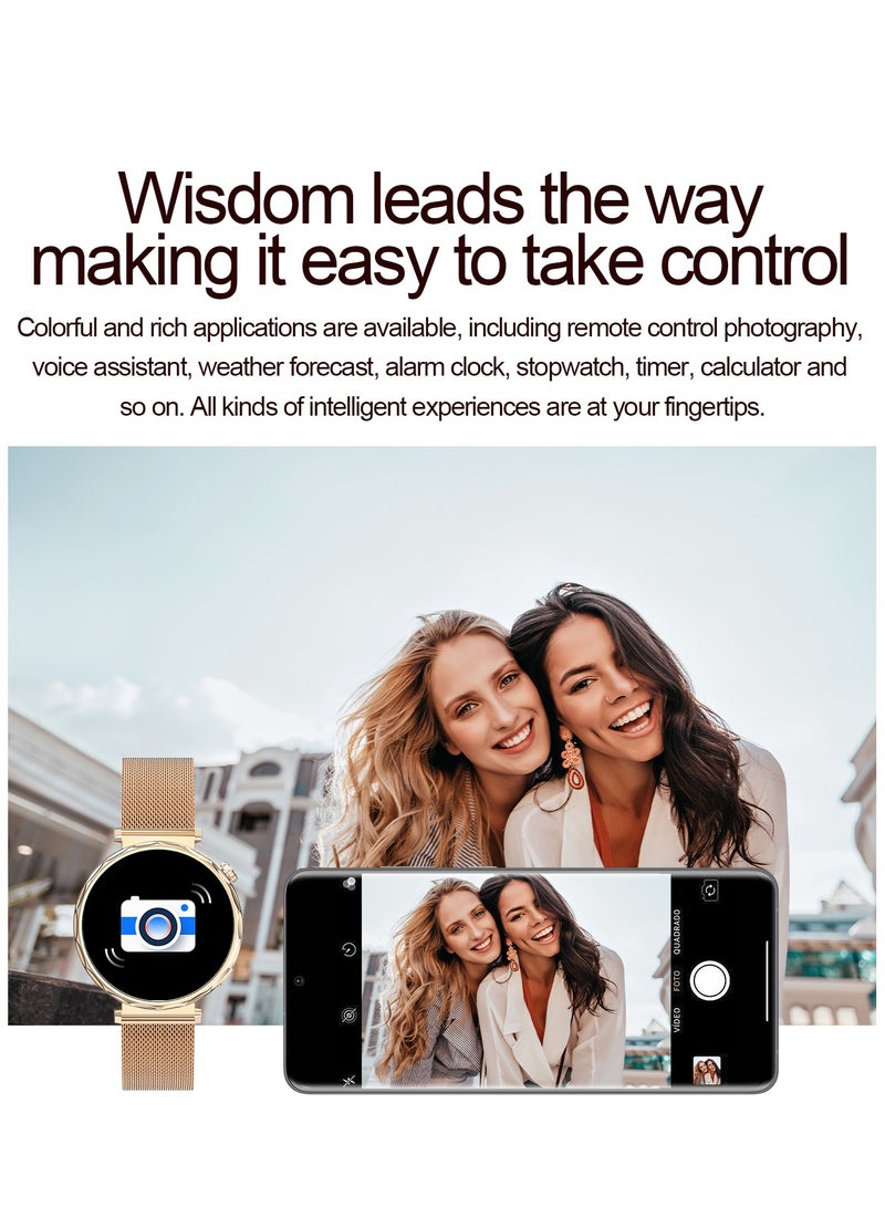 RollsTimi  Ladies Smart Watch, Thin Strap Design, High-Definition 1.6-Inch Screen, Nano-Grade IP68 Waterproof, 350 mAh Long Battery, Intelligent Bluetooth Call, Compatible With Android And IOS, Fashion Smartwatch, EX200 Leather Silver White - Image 5