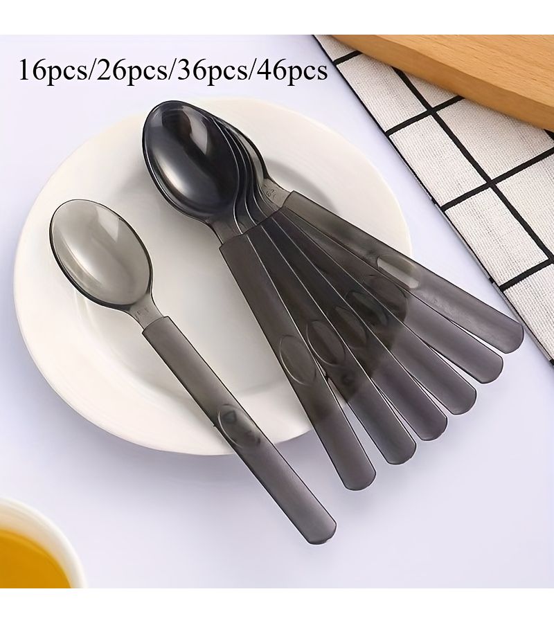 46pcs Dessert Spoon Teaspoon Set Thickened For Family Camping Takeaway - Image 1