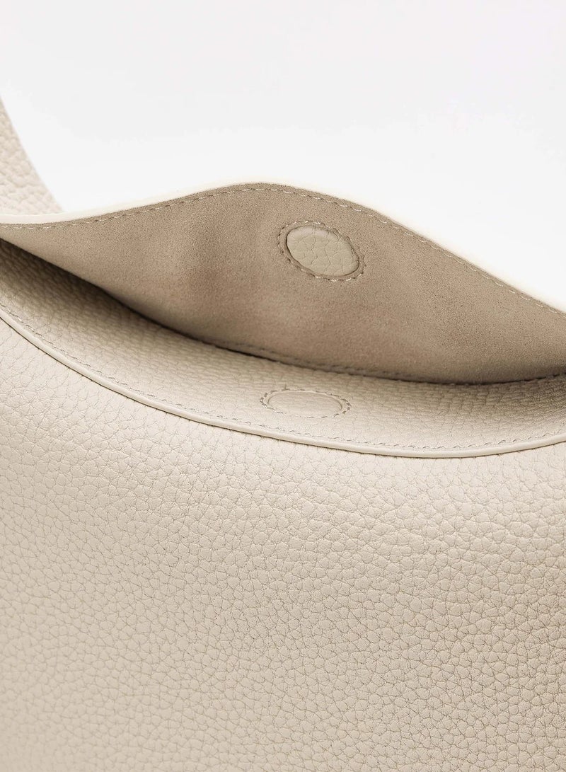 سونغمونت، متوسطة القمر انحناء حقيبة سلسلة، رأس الجلد، سعة كبيرة، حقيبة الهلال، حقيبة واحدة كتف تحت الذراع - العاج - Image 4