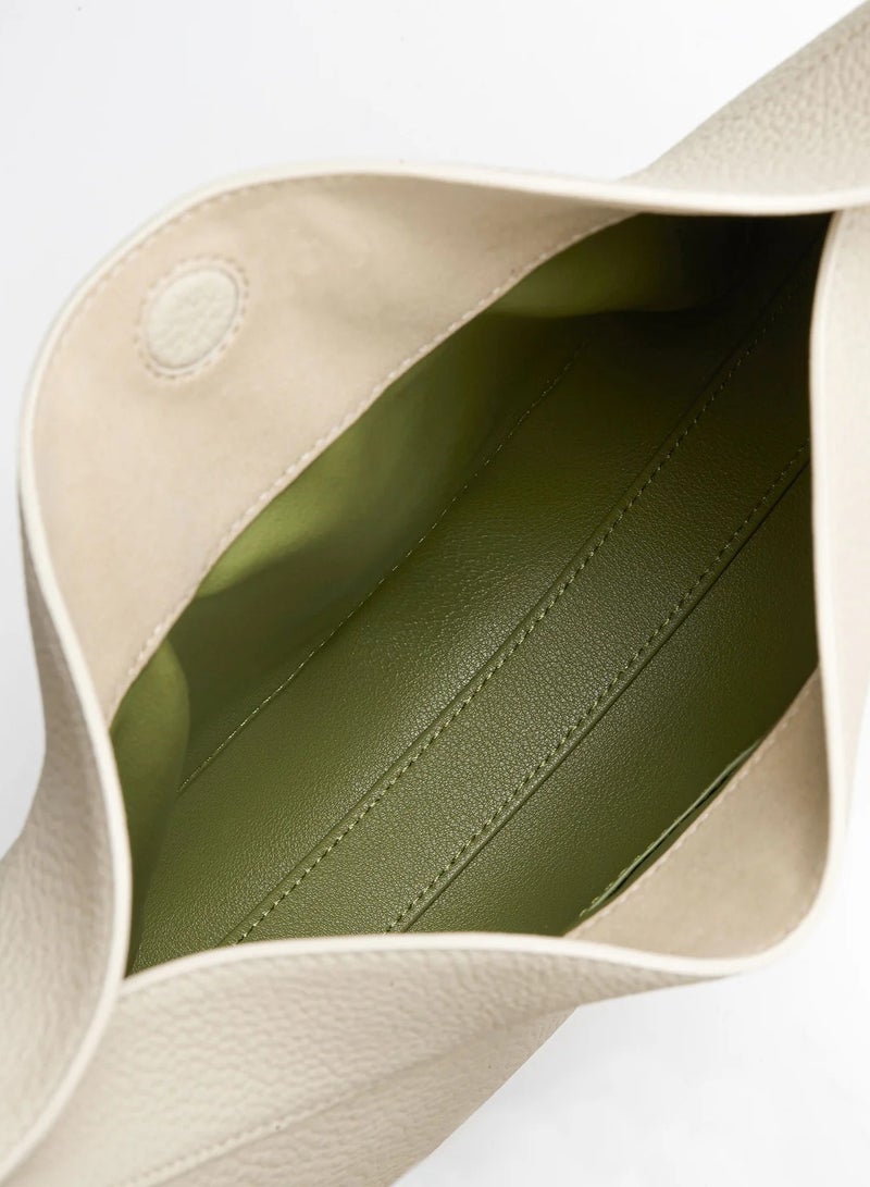 سونغمونت، متوسطة القمر انحناء حقيبة سلسلة، رأس الجلد، سعة كبيرة، حقيبة الهلال، حقيبة واحدة كتف تحت الذراع - العاج - Image 5