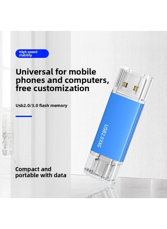 Creative High-Speed Type-C USB Flash Drive Dual Use For Mobile Phone And Laptop Metal Body Corporate Gift By Qipin Brand-Capacity:3.0 TYPE-C 32GB  - Image 1