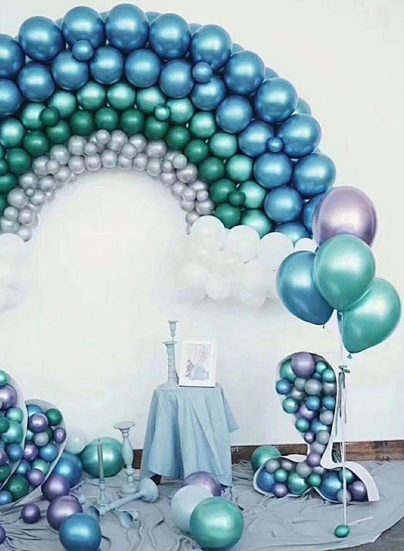 مجموعة من 50 بالونًا أخضر معدنيًا، بالونات لاتكس نابضة بالحياة مقاس 12 بوصة، مناسبة لأعياد الميلاد واحتفالات العيد الوطني السعودي ومناسبات الحفلات الأخرى. - Image 2