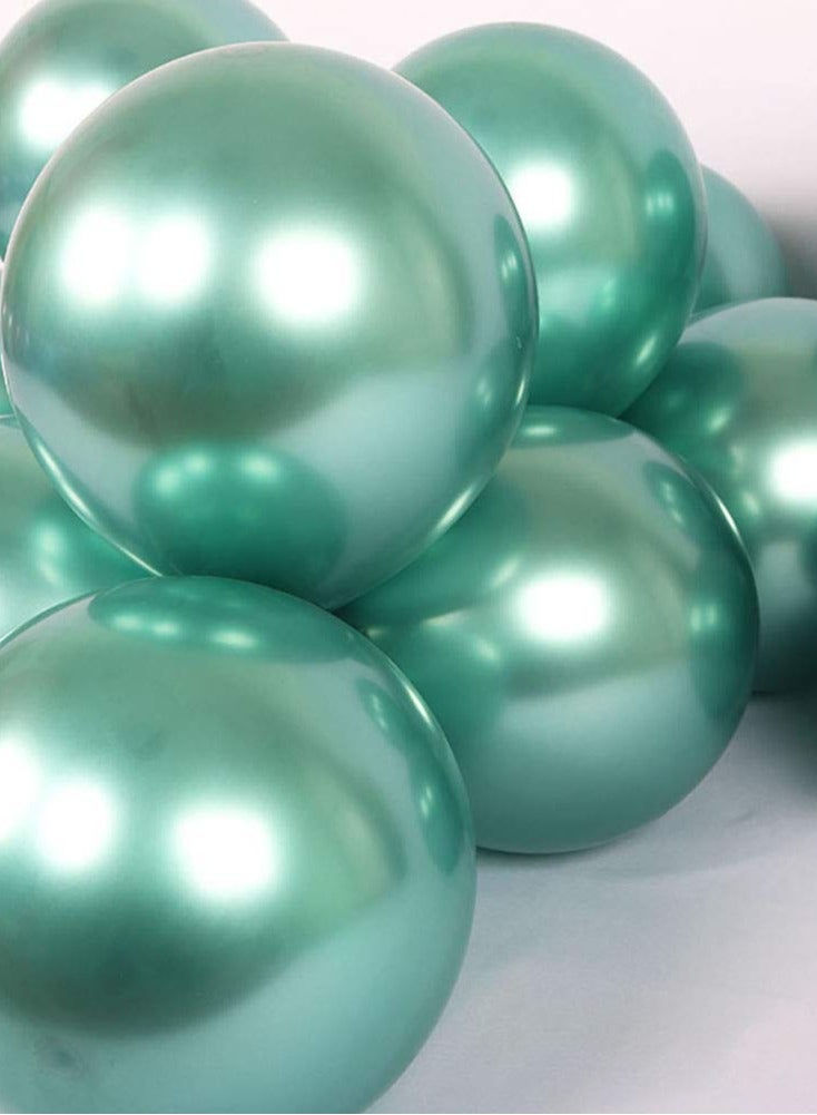 مجموعة من 50 بالونًا أخضر معدنيًا، بالونات لاتكس نابضة بالحياة مقاس 12 بوصة، مناسبة لأعياد الميلاد واحتفالات العيد الوطني السعودي ومناسبات الحفلات الأخرى. - Image 3