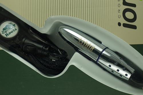 Cross Ion Gel Pen with Roots Lanyard Chrome with Blue Center with Roots Logo - Image 3