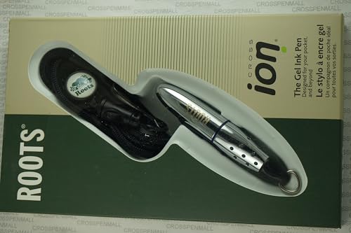 Cross Ion Gel Pen with Roots Lanyard Chrome with Blue Center with Roots Logo - Image 4