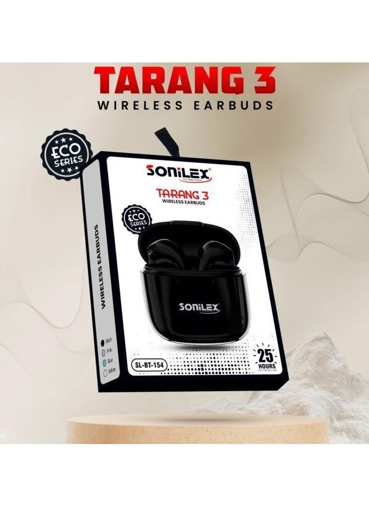 SOniLEX - Tarang 3 SL-BT-154 Wireless Earbuds ECO Series 25 Hours Play Time with Case - Image 1