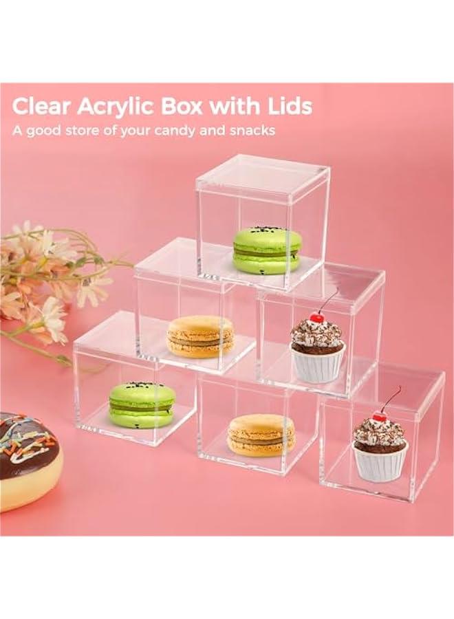Arabest 40 Pcs Acrylic Boxes - Clear Small Square Display Boxes, 2.2 x 2.2 x 2.2 in, With Lids for Candy, Pill, Earring, Jewelry, Tiny Beads  - Image 5
