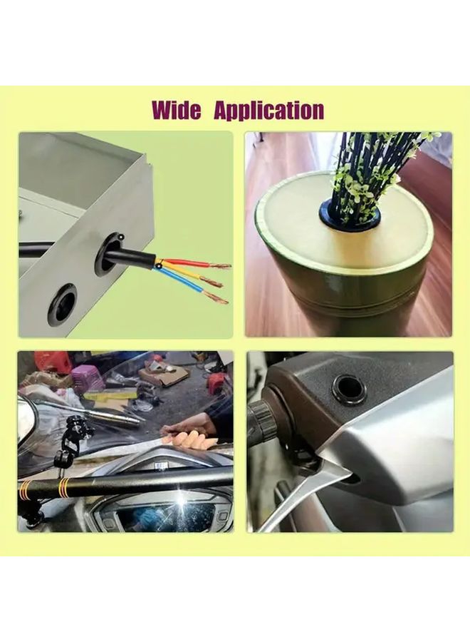 30pcs T Shaped Silicone Gasket Set 6 Sizes Black Dustproof Flame Resistant For Car Wiring - Image 4