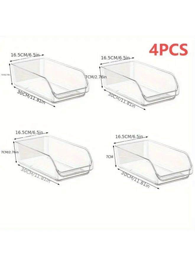 2pcs Transparent U Shape Refrigerator Organizer Bins For Fruits Vegetables Eggs Storage - Image 5
