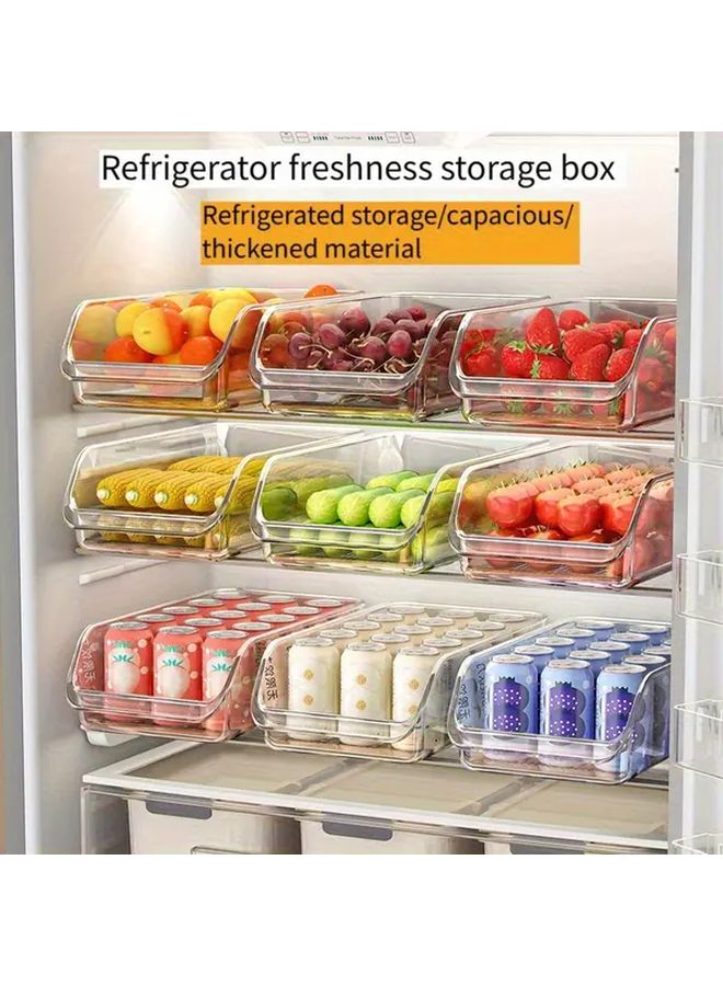 2pcs Transparent U Shape Refrigerator Organizer Bins For Fruits Vegetables Eggs Storage - Image 2