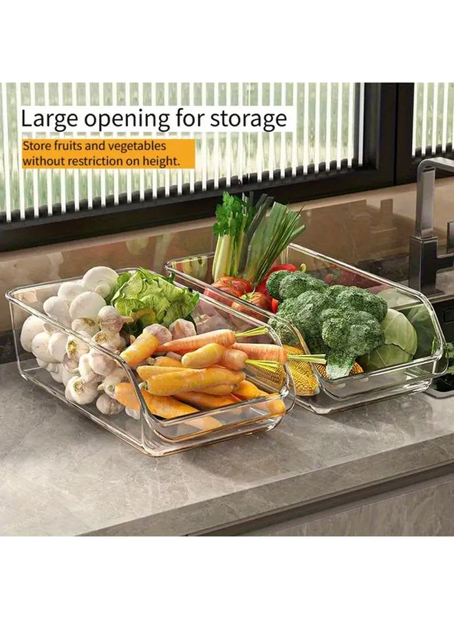 2pcs Transparent U Shape Refrigerator Organizer Bins For Fruits Vegetables Eggs Storage - Image 3