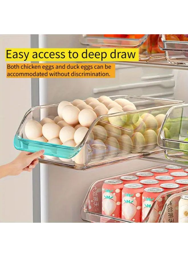 2pcs Transparent U Shape Refrigerator Organizer Bins For Fruits Vegetables Eggs Storage - Image 4