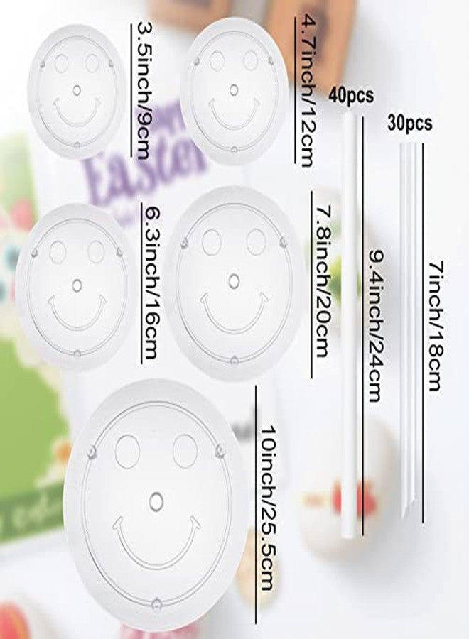 Ziqi 80 Pieces Plastic Cake Dowel Rods Set, 40 White Sticks Support with 10 Separator Plates for 4, 6, 8, 10, 12 Inch, 30 Clear Stacking Dowels Tiered Cakes - Image 2