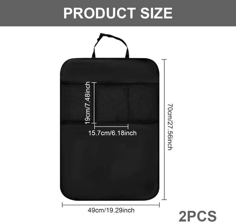 Naapesi Pack of 2 Car Seat Protectors with Organiser Pockets - Waterproof and Stain Resistant - Image 2