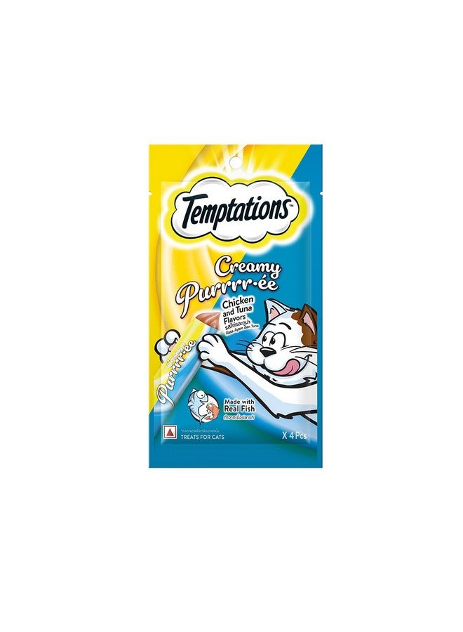 Temptations Creamy Purrrr-ee Cat Treats, Chicken & Tuna Flavors 1152g for adult, Pack of 24 - Image 1