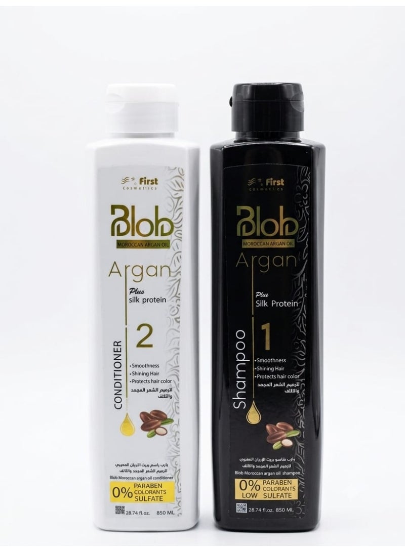 Blob First Argan Oil Shampoo 850ml + Argan Oil Conditioner 850ml (Packaging design may vary)