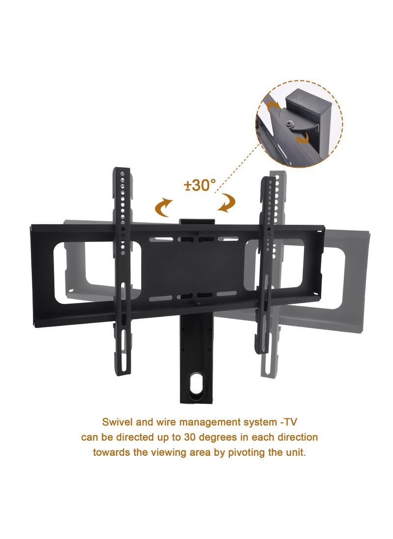 FlashHawk Floor Swivel TV Stand Table with Mount and Tempered Glass Storage Shelves Fits 32-70 inch TVs for Living Room  - Image 5
