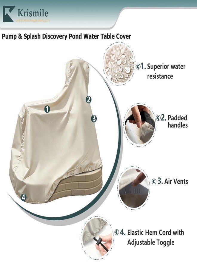 Krismile Kids Water Sensory Table Pool Cover, Heavy-Duty Waterproof Dust Proof Anti-UV Water Table Cover, Suitable for Splash Discovery Pond (Beige) - Image 3