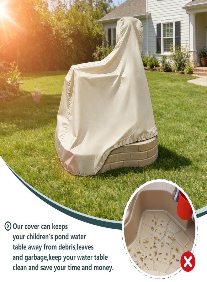Krismile Kids Water Sensory Table Pool Cover, Heavy-Duty Waterproof Dust Proof Anti-UV Water Table Cover, Suitable for Splash Discovery Pond (Beige) - Image 4