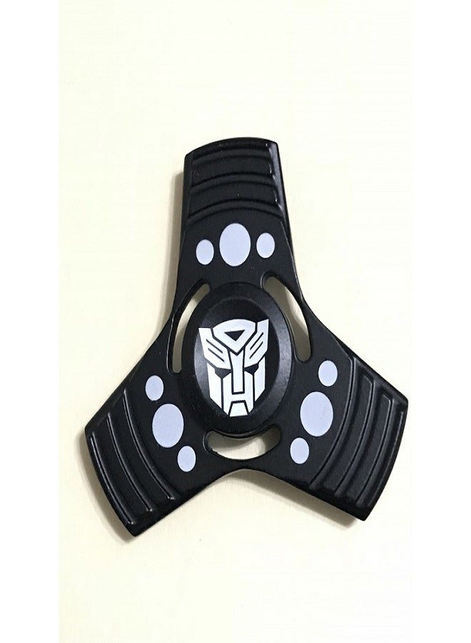 Transformers : Prime Tri-Head Spinner, Hand Spinner Alloy Fidget Spinner Metal For Anxiety Stress (Black)