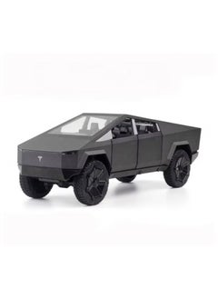Dream Zone 1:24 Tesla Cyber truck Pickup With Motorcycle Alloy Car Model Diecast Toy Vehicle Sound and Light Simitation Cars Model Toys Gift (BLACK)  - Image 1