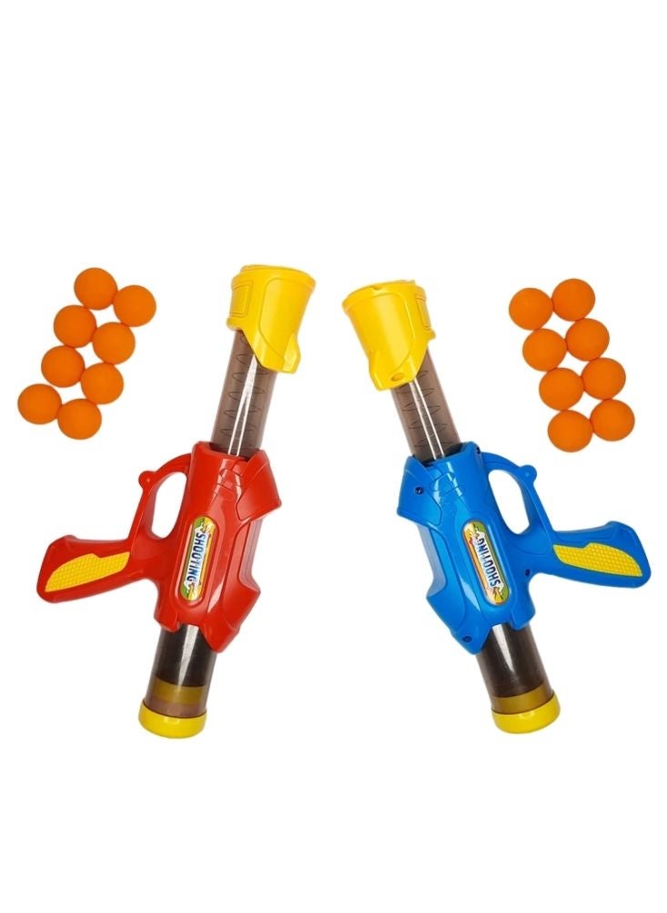Premium Red and Blue Air Powered Soft Bullet Toy Gun Set with Foam Balls for Kids - Image 1