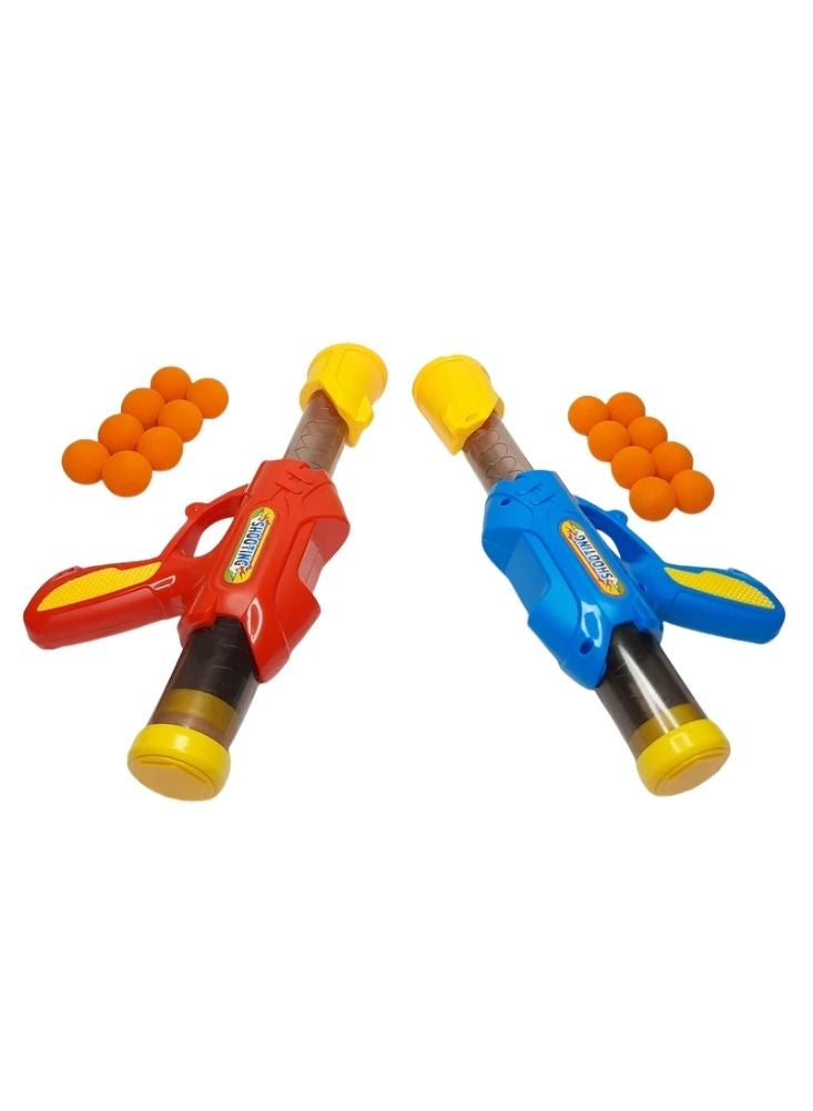 Premium Red and Blue Air Powered Soft Bullet Toy Gun Set with Foam Balls for Kids - Image 3