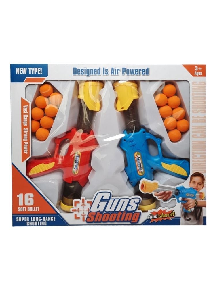 Premium Red and Blue Air Powered Soft Bullet Toy Gun Set with Foam Balls for Kids - Image 4