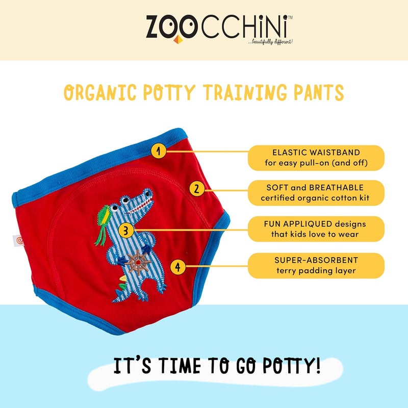 ZOOCCHINI Potty Training Pants Unisex, Organic, Fairy Tale Character, Absorbent, Soft and Comfortable Training Underwear for Girls and Boys 2-4 Years (Pack of 3) - Image 3