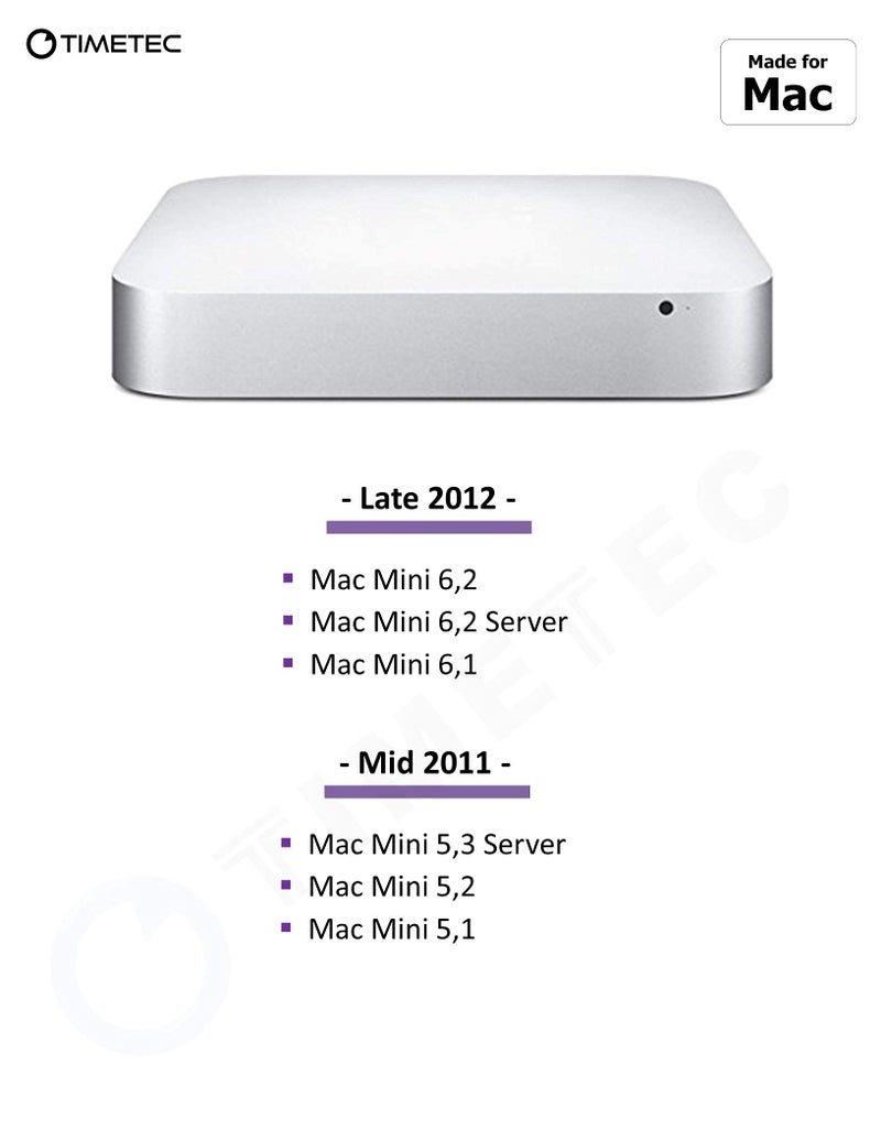 Timetec تيمتيك 8 جيجابايت متوافق مع أبل DDR3L 1600 ميجاهرتز PC3L-12800 لجهاز ماك بوك برو (بداية/نهاية 2011، منتصف 2012)، آي ماك (منتصف 2011، نهاية 2012، بداية/نهاية 2013، نهاية 2014، منتصف 2015)، ماك ميني (منتصف 2011، نهاية 2012) ذاكرة ماك - Image 5