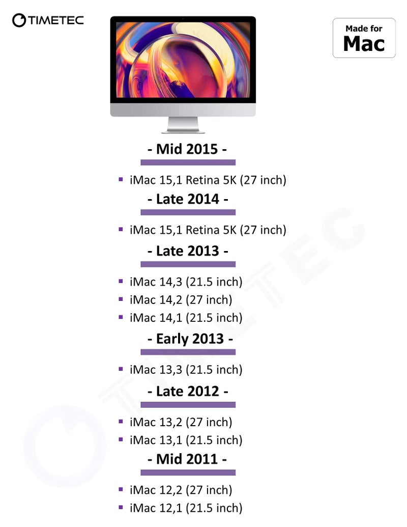 Timetec تيمتيك 8 جيجابايت متوافق مع أبل DDR3L 1600 ميجاهرتز PC3L-12800 لجهاز ماك بوك برو (بداية/نهاية 2011، منتصف 2012)، آي ماك (منتصف 2011، نهاية 2012، بداية/نهاية 2013، نهاية 2014، منتصف 2015)، ماك ميني (منتصف 2011، نهاية 2012) ذاكرة ماك - Image 4