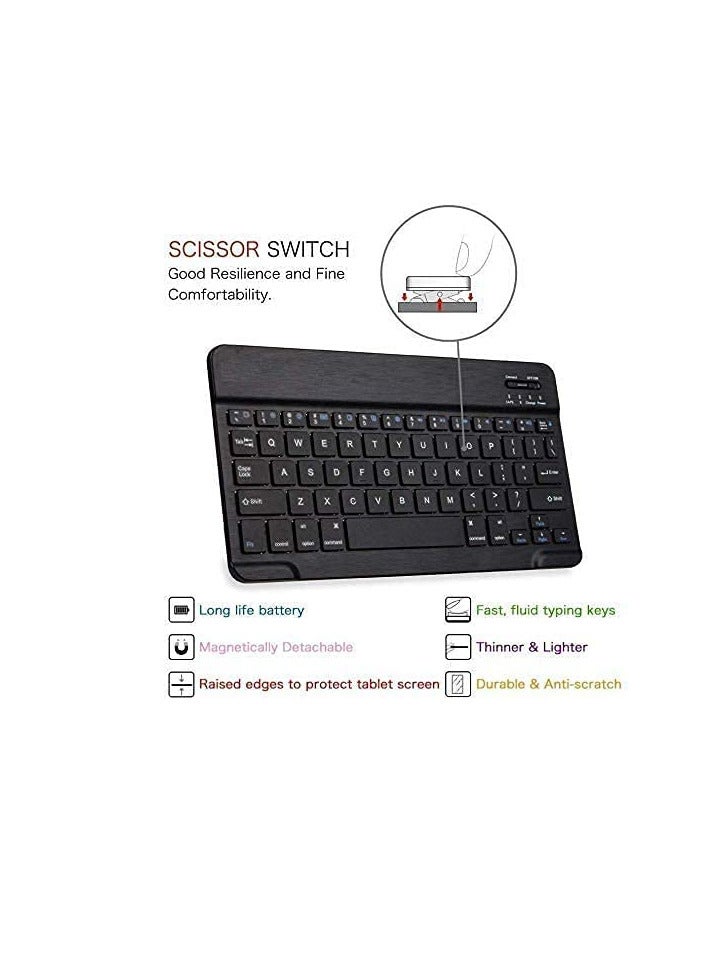 Keyboard Case for iPad 10th Generation 10.9-inch Detachable Bluetooth Keyboard Stand Folio Keyboard Cover with Pencil Holder Rechargeable Keyboard for New iPad 10th Gen 2022 Black - Image 3