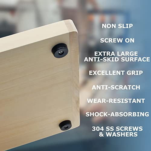 Fctoerg Cutting Board Feet with Stainless Steel Screws, 12Pcs 1" W x 5/16" H Non Slip Rubber Feet for Cutting Board, Furniture, Chairs - Image 3