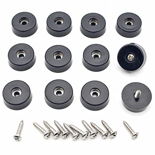 Fctoerg Cutting Board Feet with Stainless Steel Screws, 12Pcs 1" W x 5/16" H Non Slip Rubber Feet for Cutting Board, Furniture, Chairs - Image 1