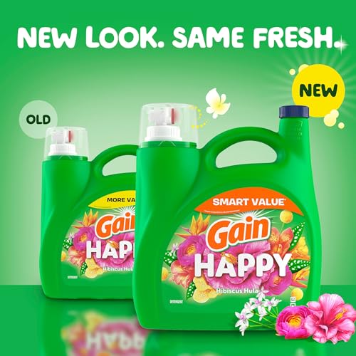 Gain Liquid Laundry Detergent, Happy, HE Compatible, 154 fl oz, 107 Loads - Image 2