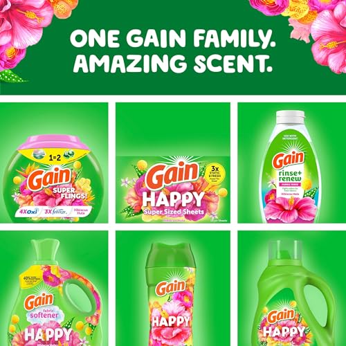 Gain Liquid Laundry Detergent, Happy, HE Compatible, 154 fl oz, 107 Loads - Image 5