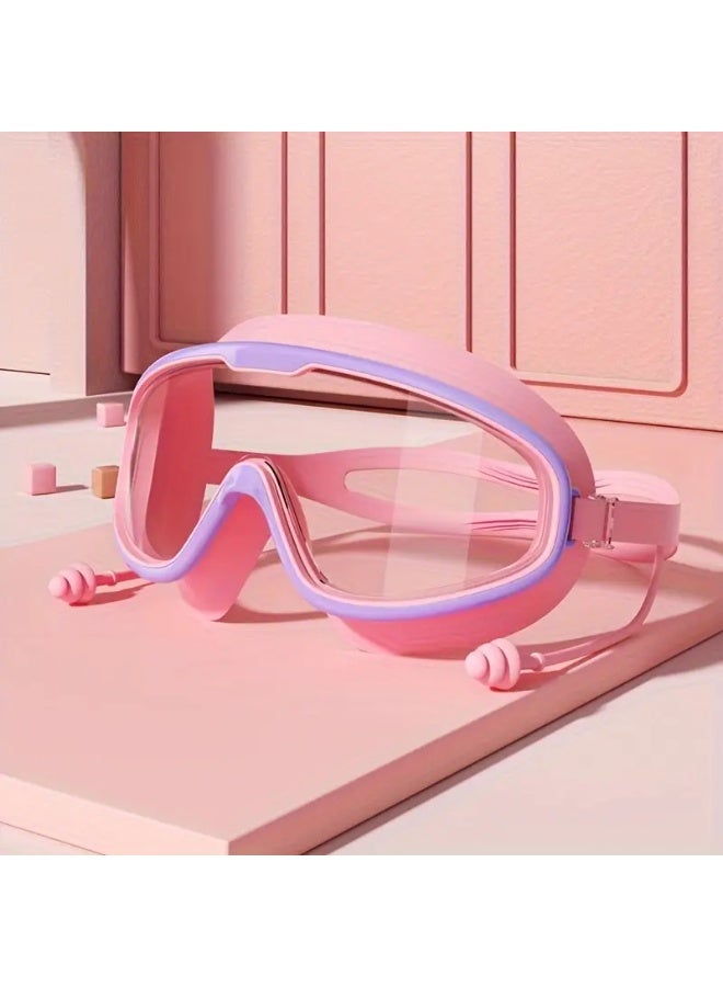 سينت هاوس نظارات سباحة للأطفال بإطار كبير مقاومة للماء ومضادة للضباب | مناسبة للأولاد والبنات من سن 3 إلى 14 عامًا (اللون: وردي)، تتضمن حافظة للنظارات - Image 1