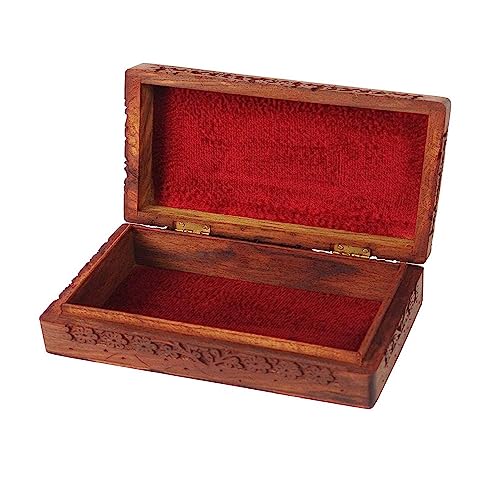 ZYNTIX Handmade Wooden Jewellery Box for Women | Jewel Organizer Hand Carved with Intricate Full Kashmiri Carvings | Wood Jewel Organizer | Jewelry box for woman Gift (12 X 8 Inch) - Image 4