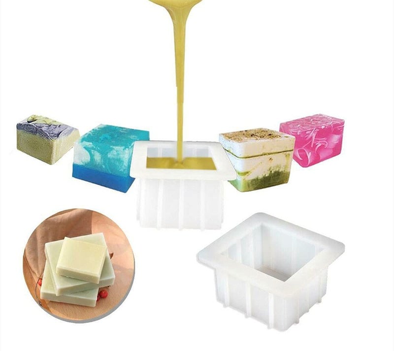 Mose Cafolo Silicone Soap Molds Square Handmade Small Loaf Bar DIY Swirl Making Mould - Image 5