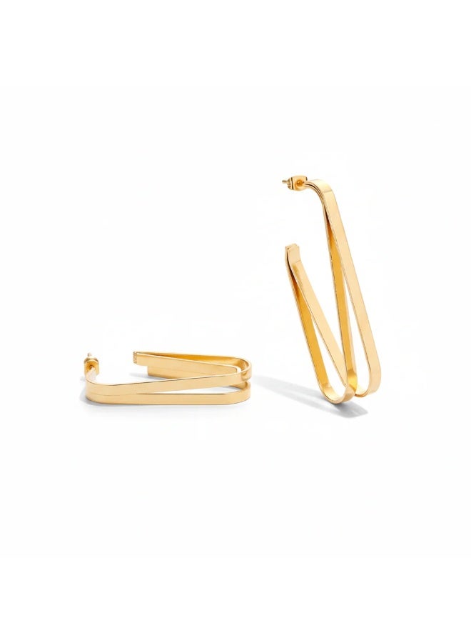 Bariq Parallel Horizon Earrings - Tarnish Free - Image 2